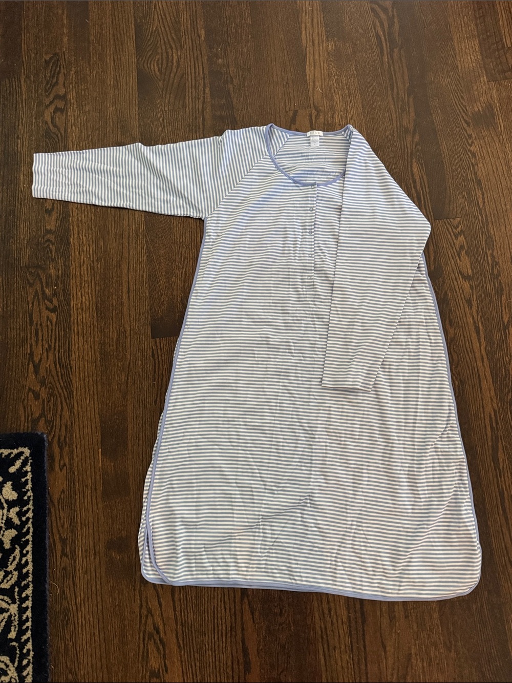 Lake Pajamas blue and white strip long sleeve gown - Brand new, never worn